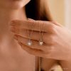 Dainty Opal Heart Necklace Minimalist White Delicate Love