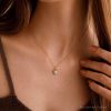 Dainty Opal Heart Necklace Minimalist White Delicate Love