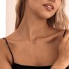 Sterling Silver Infinity Necklace Pave Interlocking Charm Diamond