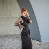 Black Lace Dress Gothic Maxi Wrap Cocktail Prom