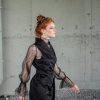 Black Lace Dress Gothic Maxi Wrap Cocktail Prom
