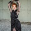 Black Lace Dress Gothic Maxi Wrap Cocktail Prom
