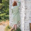 Linen Button Down Dress Shirt Women Long Sleeve