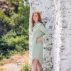 Linen Button Down Dress Shirt Women Long Sleeve