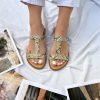Black Leather T Strap Sandals Slingback Summer Shoes