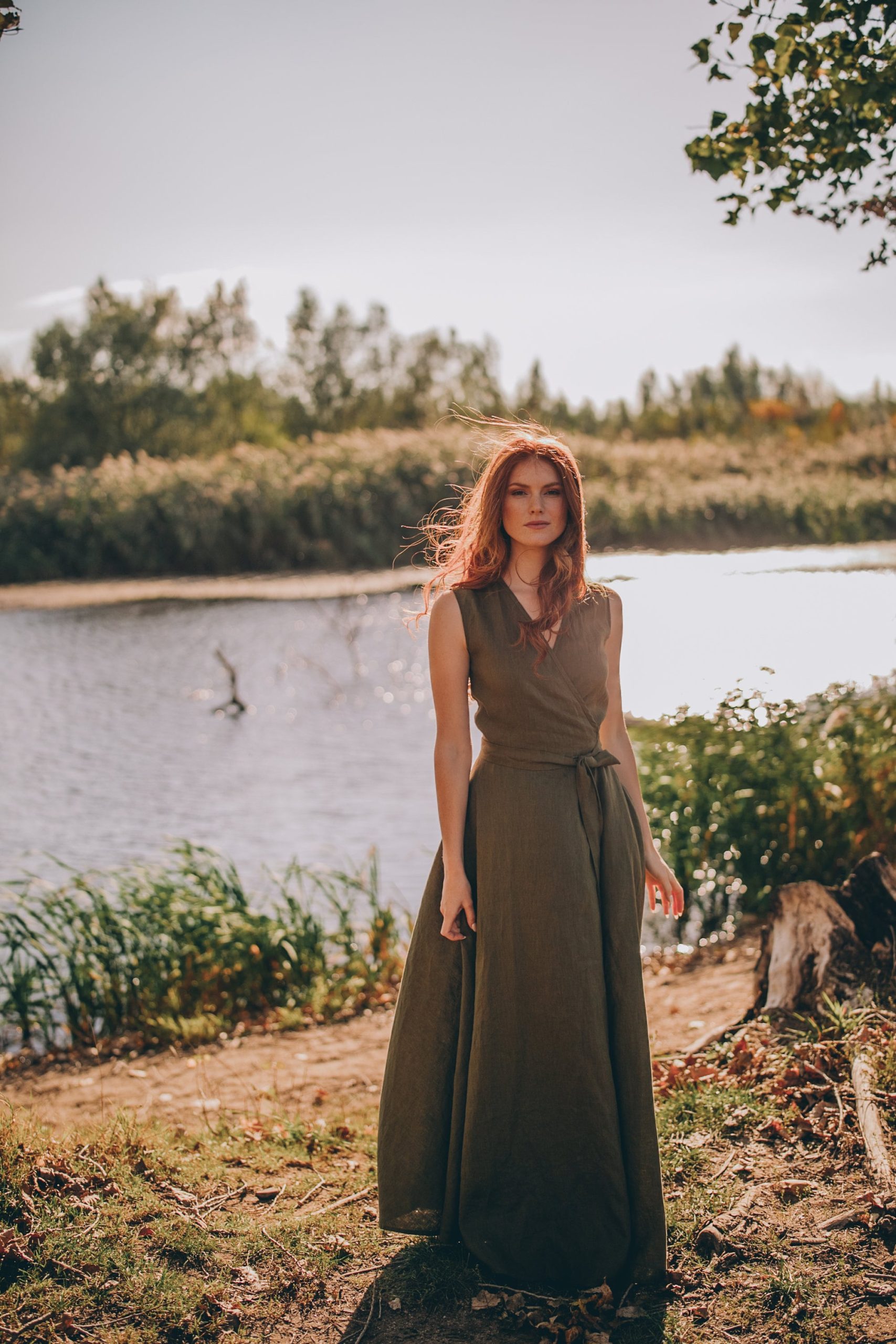 Ready To Ship Wrap Linen Dress Maxi Summer Ready To Ship Wrap Linen Dress Maxi Summer