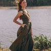Ready To Ship Wrap Linen Dress Maxi Summer
