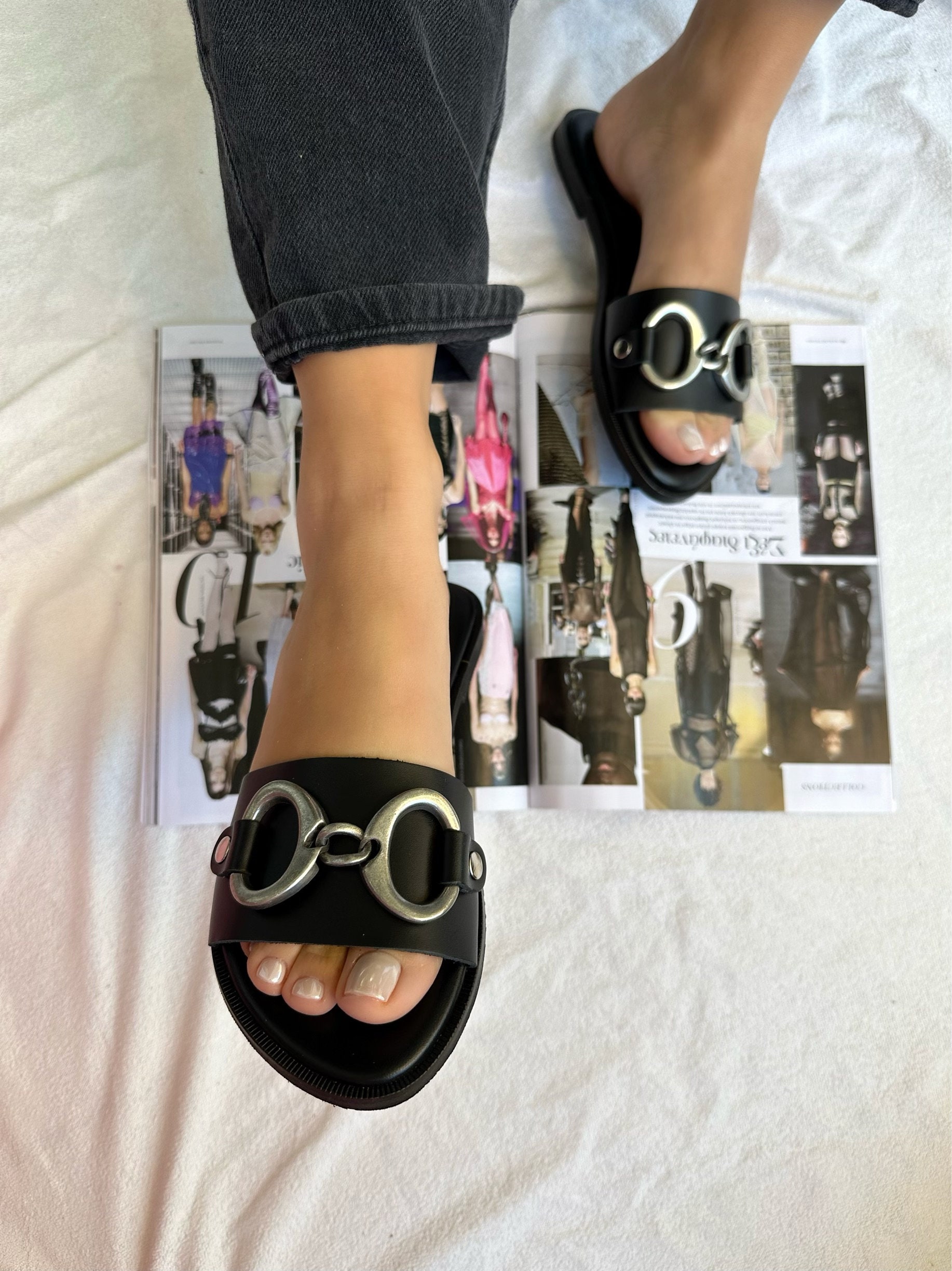 Handmade Sandals Black Summer Shoes Full Grain Leather Handmade Sandals Black Summer Shoes Full Grain Leather