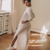 Linen Dress Maxi Kaftan Long Sleeve Plus Size