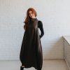 Heavyweight Linen Dress Women Balloon Style With Pockets