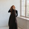 Heavyweight Linen Dress Women Balloon Style With Pockets