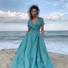 Linen Maxi Dress Boho Wedding Gown Summer Cream
