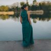 Minimalist Linen Maxi Dress Sleeveless Cowl Neck Summer