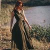 Sleeveless Linen Maxi Wrap Dress Emerald Green Plus