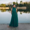 Minimalist Linen Maxi Dress Sleeveless Cowl Neck Summer