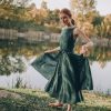 Handmade Double Wrap Linen Dress: Stylish Summer Clothing