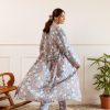 Long Hand Block Print Kimono Robe In Meadow