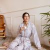 Long Hand Block Print Kimono Robe In Wild