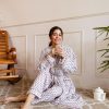 Long Hand Block Print Kimono Robe In Wild